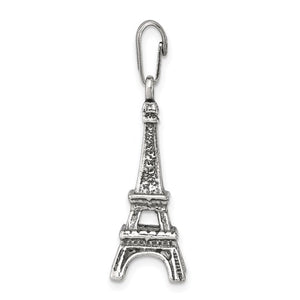 Sterling Silver Paris Eiffel Tower 3D Pendant Charm