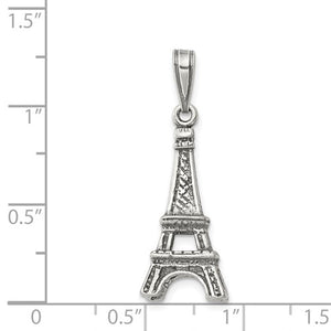 Sterling Silver Paris Eiffel Tower 3D Pendant Charm