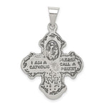 이미지를 갤러리 뷰어에 로드 , Sterling Silver Cruciform Cross Four Way Medal Antique Style Pendant Charm
