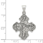 Load image into Gallery viewer, Sterling Silver Cruciform Cross Four Way Medal Antique Style Pendant Charm
