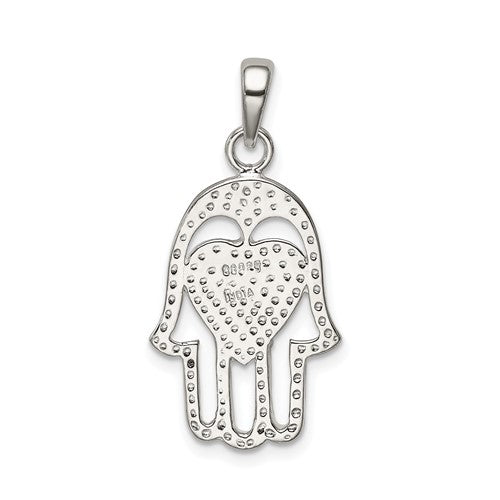 Sterling Silver Hamsa Chamseh Hand of God Pendant Charm