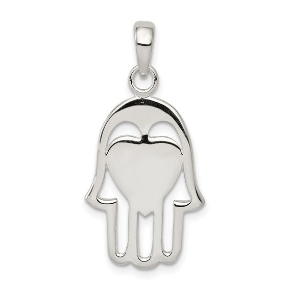 Sterling Silver Hamsa Chamseh Hand of God Pendant Charm