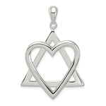 Afbeelding in Gallery-weergave laden, Sterling Silver Star of David Heart Pendant Charm
