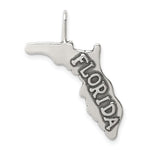 Load image into Gallery viewer, Sterling Silver Florida Map Antique Style Finish Pendant Charm

