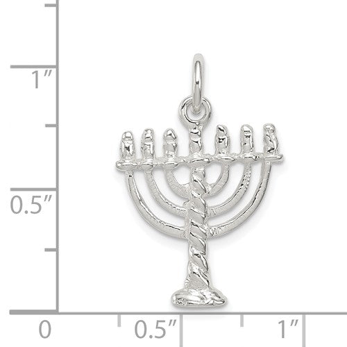 Sterling Silver Menorah Pendant Charm