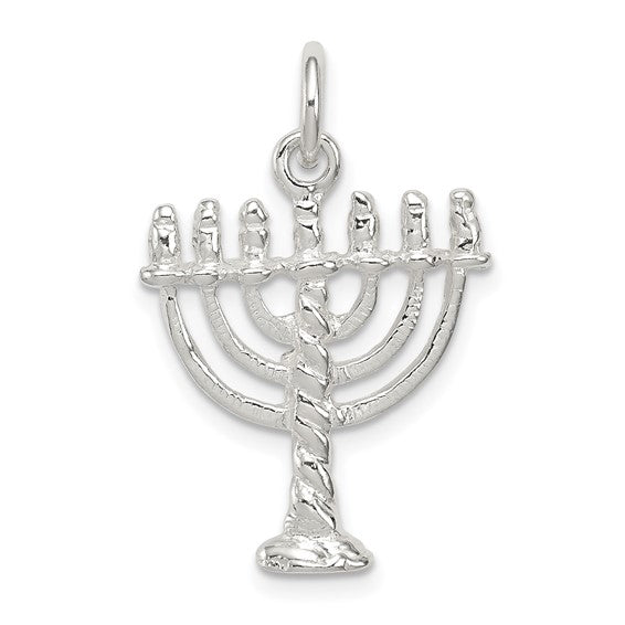 Sterling Silver Menorah Pendant Charm
