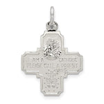 Kép betöltése a galériamegjelenítőbe: Sterling Silver Cruciform Cross Four Way Miraculous Medal Pendant Charm
