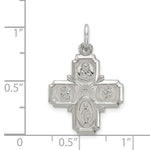 Lataa kuva Galleria-katseluun, Sterling Silver Cruciform Cross Four Way Miraculous Medal Pendant Charm
