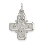 Kép betöltése a galériamegjelenítőbe: Sterling Silver Cruciform Cross Four Way Miraculous Medal Pendant Charm
