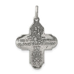 Charger l&#39;image dans la galerie, Sterling Silver Cruciform Cross Four Way Miraculous Medal Antique Style Pendant Charm

