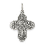 Charger l&#39;image dans la galerie, Sterling Silver Cruciform Cross Four Way Miraculous Medal Antique Style Pendant Charm
