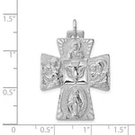 Cargar imagen en el visor de la galería, Sterling Silver Rhodium Plated Cruciform Cross Four Way Medal Pendant Charm
