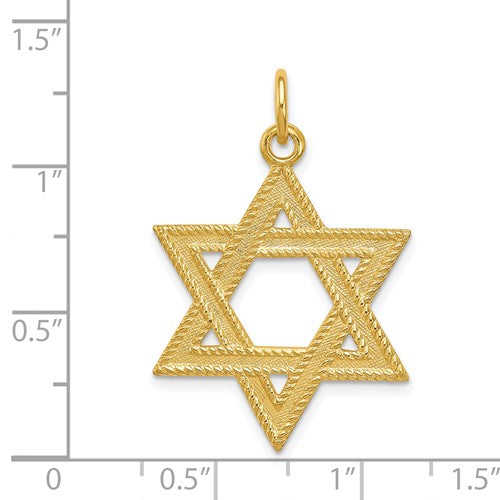 Sterling Silver Gold Plated Star of David Pendant Charm
