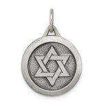 Indlæs billede til gallerivisning Sterling Silver Star of David Round Medallion Antique Finish Pendant Charm
