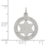 Charger l&#39;image dans la galerie, Sterling Silver Star of David Round Pendant Charm
