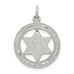 Charger l&#39;image dans la galerie, Sterling Silver Star of David Round Pendant Charm
