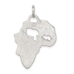 Lataa kuva Galleria-katseluun, Sterling Silver Africa Map Continent Elephant Cutout Pendant Charm
