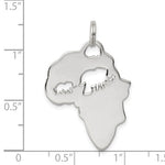 Lataa kuva Galleria-katseluun, Sterling Silver Africa Map Continent Elephant Cutout Pendant Charm
