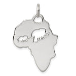 Carica l&#39;immagine nel visualizzatore di Gallery, Sterling Silver Africa Map Continent Elephant Cutout Pendant Charm
