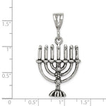Load image into Gallery viewer, Sterling Silver Menorah Antique Finish Pendant Charm
