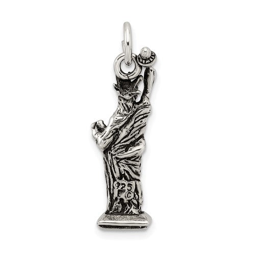 Sterling Silver New York Statue of Liberty 3D Pendant Charm