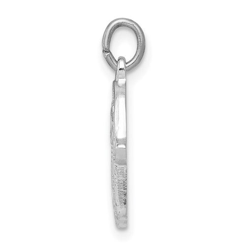 Sterling Silver Rhodium Plated Hamsa Hand of God Pendant Charm