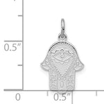 Load image into Gallery viewer, Sterling Silver Rhodium Plated Hamsa Hand of God Pendant Charm
