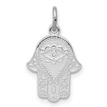 Load image into Gallery viewer, Sterling Silver Rhodium Plated Hamsa Hand of God Pendant Charm
