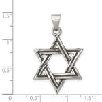 Load image into Gallery viewer, Sterling Silver Star of David Antique Finish Pendant Charm
