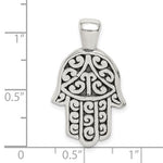 Load image into Gallery viewer, Sterling Silver Hamsa Hand of God Antique Finish Pendant Charm
