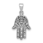 Load image into Gallery viewer, Sterling Silver Hamsa Hand of God Antique Finish Pendant Charm
