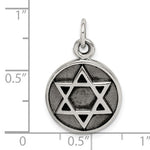 Load image into Gallery viewer, Sterling Silver Star of David Round Circle Antique Finish Pendant Charm
