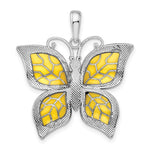 Lataa kuva Galleria-katseluun, Sterling Silver Enamel Yellow Butterfly Pendant Charm
