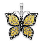 Kép betöltése a galériamegjelenítőbe: Sterling Silver Enamel Yellow Butterfly Pendant Charm
