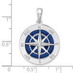 Ladda upp bild till gallerivisning, Sterling Silver with Enamel Nautical Compass Medallion Pendant Charm
