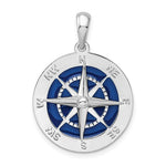 Kép betöltése a galériamegjelenítőbe: Sterling Silver with Enamel Nautical Compass Medallion Pendant Charm
