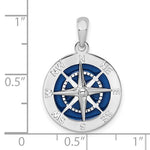 Lataa kuva Galleria-katseluun, Sterling Silver with Enamel Nautical Compass Medallion Pendant Charm
