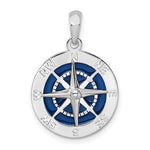 Cargar imagen en el visor de la galería, Sterling Silver with Enamel Nautical Compass Medallion Pendant Charm
