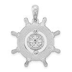 將圖片載入圖庫檢視器 Sterling Silver Ship Wheel Nautical Compass Medallion Pendant Charm
