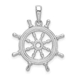 Lataa kuva Galleria-katseluun, Sterling Silver Ship Wheel Nautical Compass Medallion Pendant Charm

