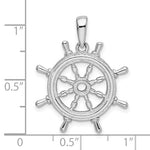 Afbeelding in Gallery-weergave laden, Sterling Silver Ship Wheel Nautical Compass Medallion Pendant Charm
