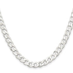 Charger l&#39;image dans la galerie, Sterling Silver Rhodium Plated 7mm Curb Bracelet Anklet Choker Necklace Pendant Chain

