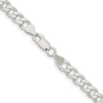 Charger l&#39;image dans la galerie, Sterling Silver Rhodium Plated 7mm Curb Bracelet Anklet Choker Necklace Pendant Chain
