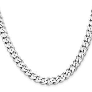 Sterling Silver Rhodium Plated 8mm Curb Bracelet Anklet Choker Necklace Pendant Chain