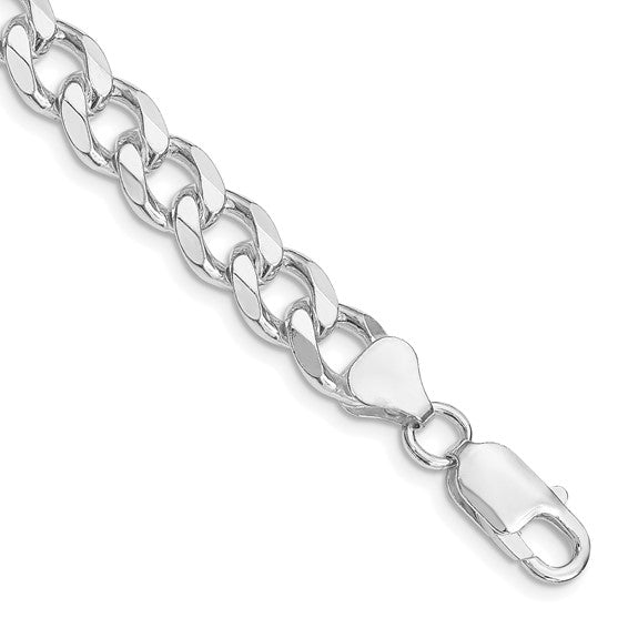 Sterling Silver Rhodium Plated 8mm Curb Bracelet Anklet Choker Necklace Pendant Chain