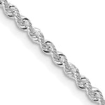 Indlæs billede til gallerivisning Sterling Silver Rhodium Plated 2.3mm Rope Bracelet Anklet Choker Necklace Pendant Chain
