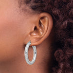 Indlæs billede til gallerivisning Sterling Silver Diamond Cut Classic Round Hoop Earrings 35mm x 4.75mm
