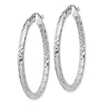 Загрузить изображение в средство просмотра галереи, Sterling Silver Textured Round Hoop Earrings 40mm x 3mm
