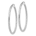 Загрузить изображение в средство просмотра галереи, Sterling Silver Textured Round Hoop Earrings 50mm x 3mm
