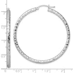 Load image into Gallery viewer, Sterling Silver Textured Round Hoop Earrings 50mm x 3mm
